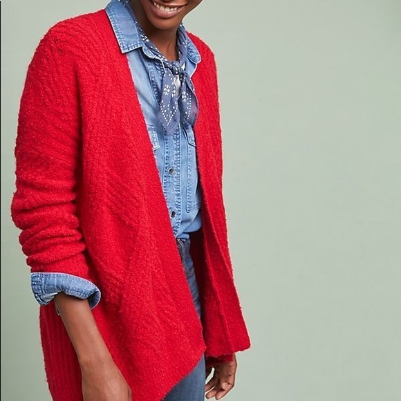 Dress Barn Sweaters - SALE Red Orange Open Front long sleeve Bat Wing Cardigan